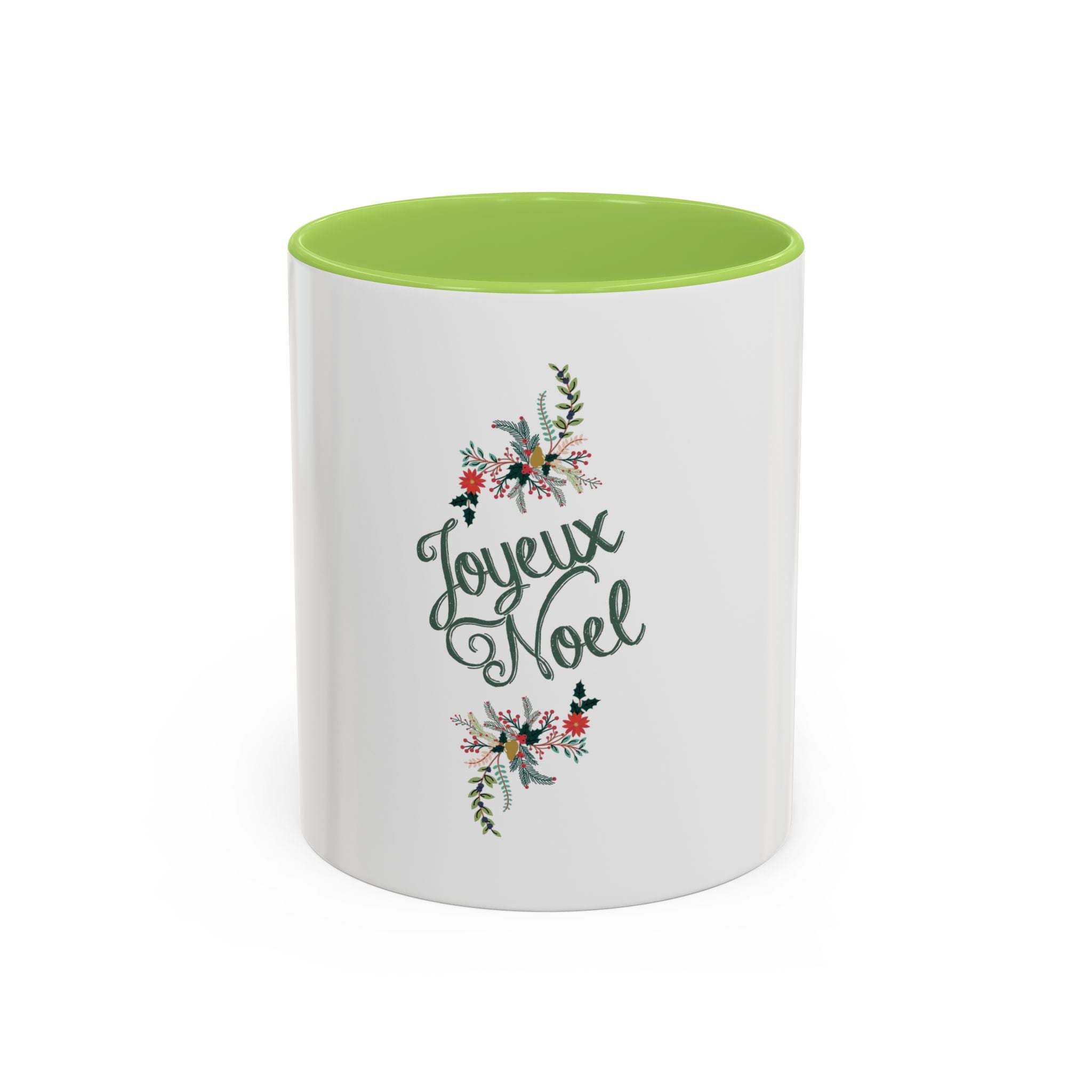 Tasse en Céramique Accentuée joyeux noel - 11 oz & 15 oz, Poignée Ergonomique, Sans Plomb & BPA