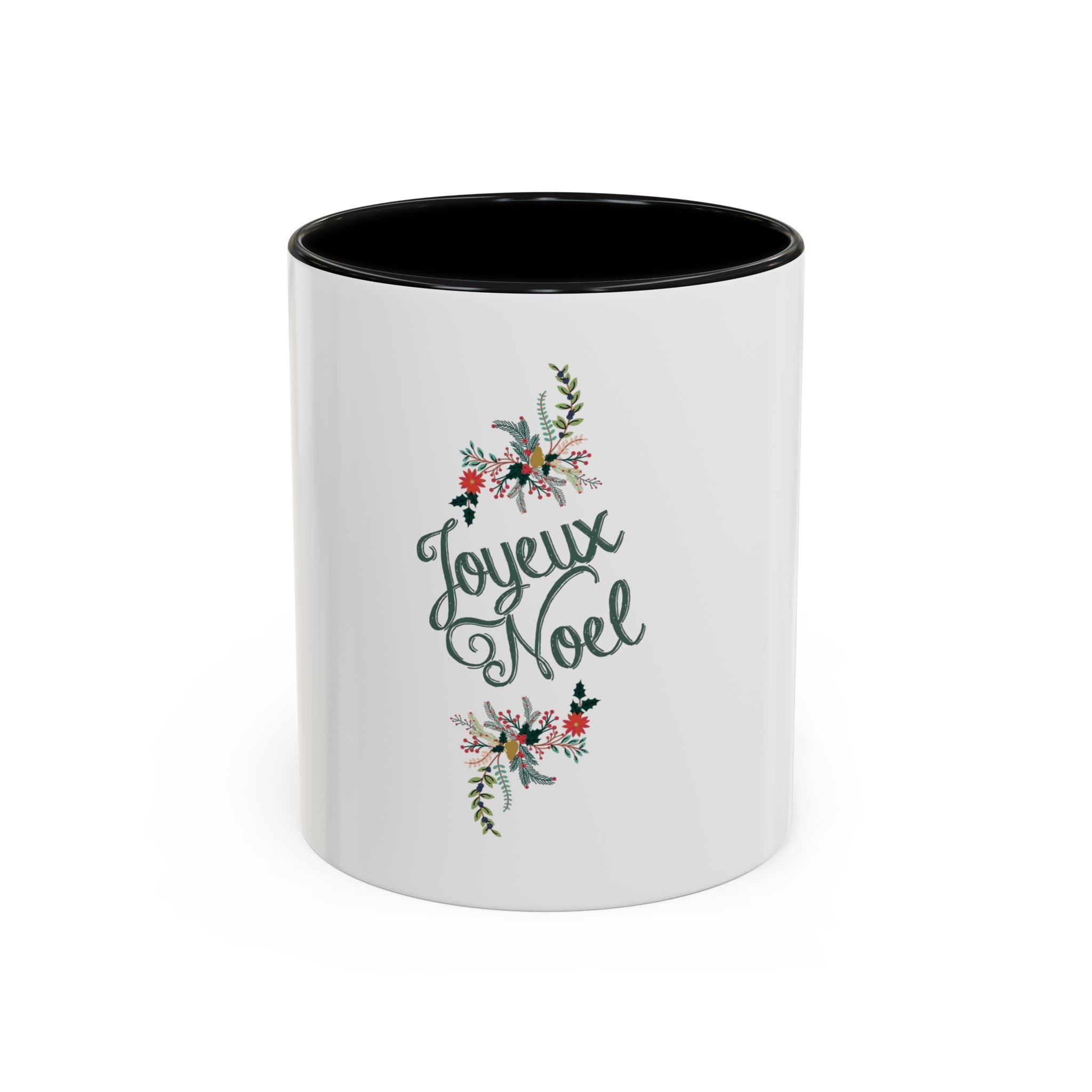 Tasse en Céramique Accentuée joyeux noel - 11 oz & 15 oz, Poignée Ergonomique, Sans Plomb & BPA