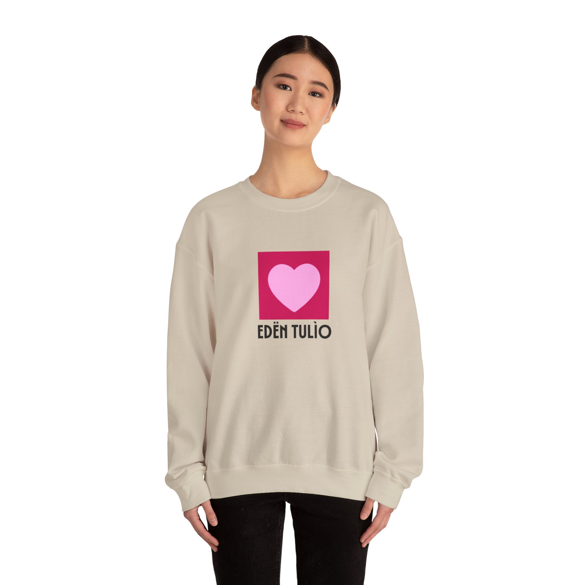 Sweat-shirt Ras du Cou coeur Unisexe en Mélange Épais