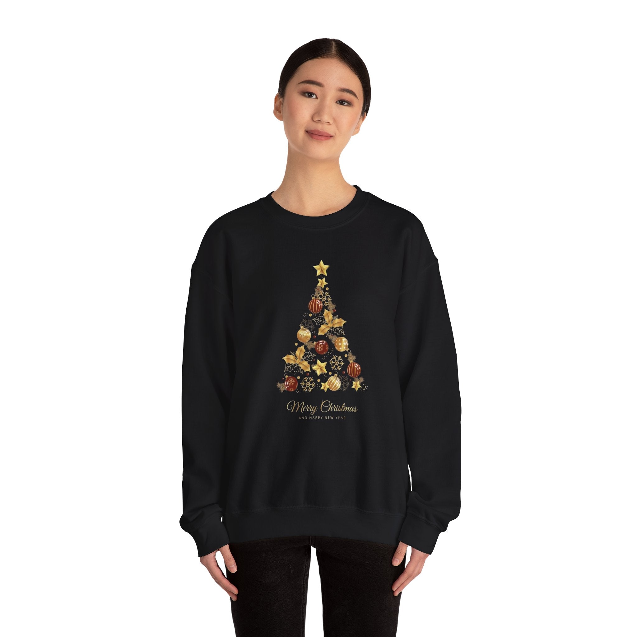 Pull à col rond avec arbres de Noël, chemise de Noël pour femme, t-shirt joyeux Noël, pull pour Noël