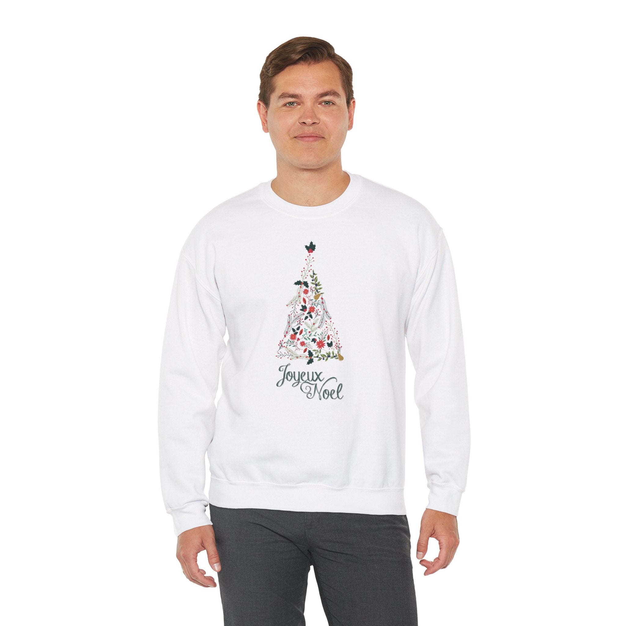 Pull à col rond avec arbres de Noël, chemise de Noël pour unisex , t-shirt joyeux Noël, pull pour Noël