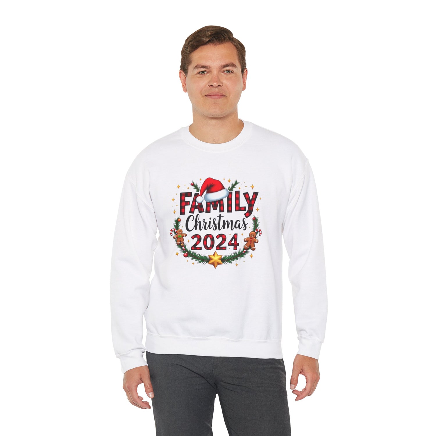 Sweat-shirt à coll rond unisexe en mélange épais family