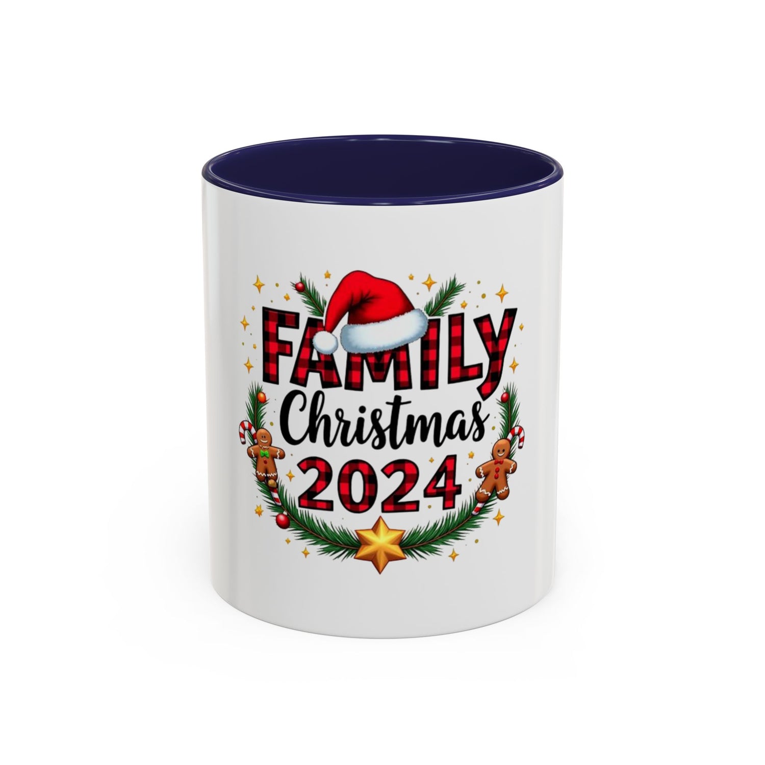 Tasse de Noël famille   céramique accentué   Mug (11, 15oz) Mug (11, 15oz)