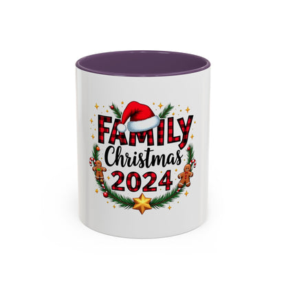 Tasse de Noël famille   céramique accentué   Mug (11, 15oz) Mug (11, 15oz)