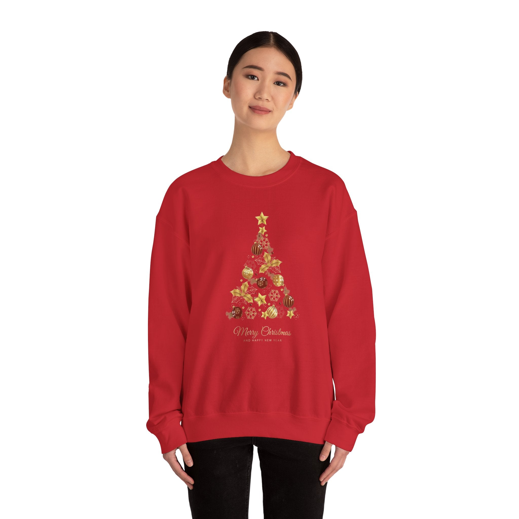 Pull à col rond avec arbres de Noël, chemise de Noël pour femme, t-shirt joyeux Noël, pull pour Noël