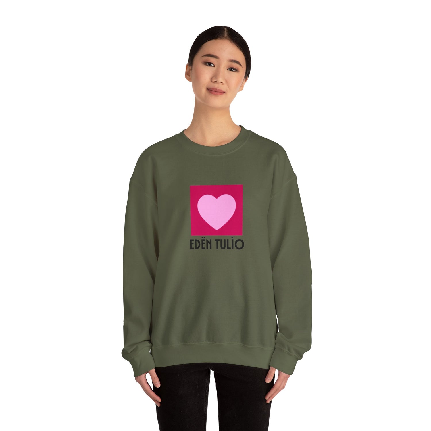 Sweat-shirt Ras du Cou coeur Unisexe en Mélange Épais