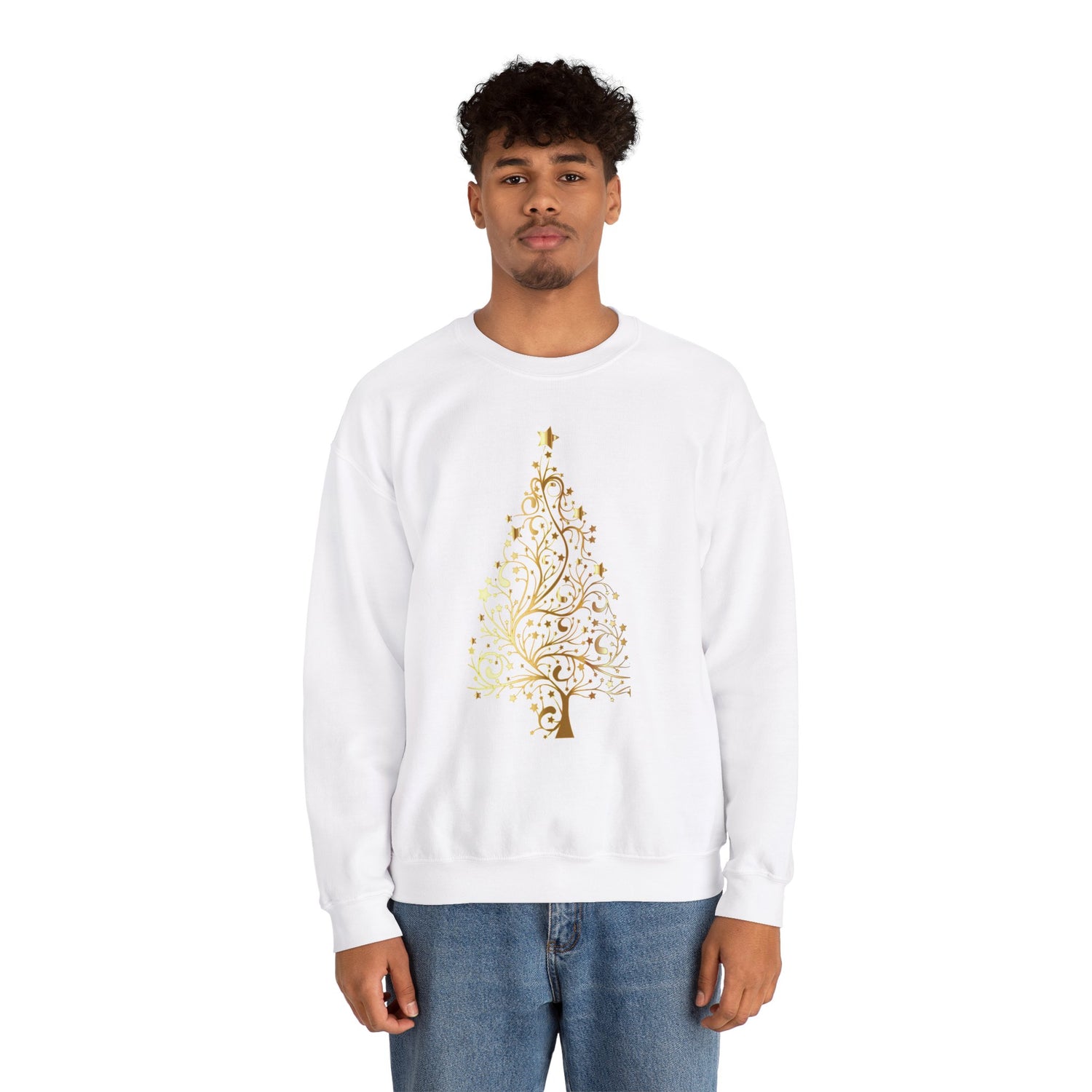 Pull à col rond avec arbres de Noël, chemise de Noël unisex , t-shirt joyeux Noël, pull pour Noël, jolie chemise de Noël